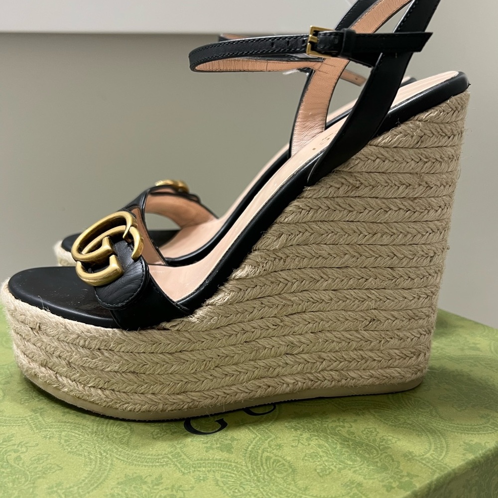 Authentic Women’s leather platform wedge heels